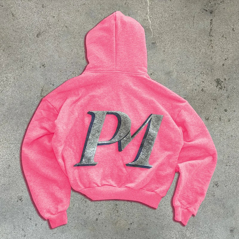 Hoodie retro con estampado – Unisex