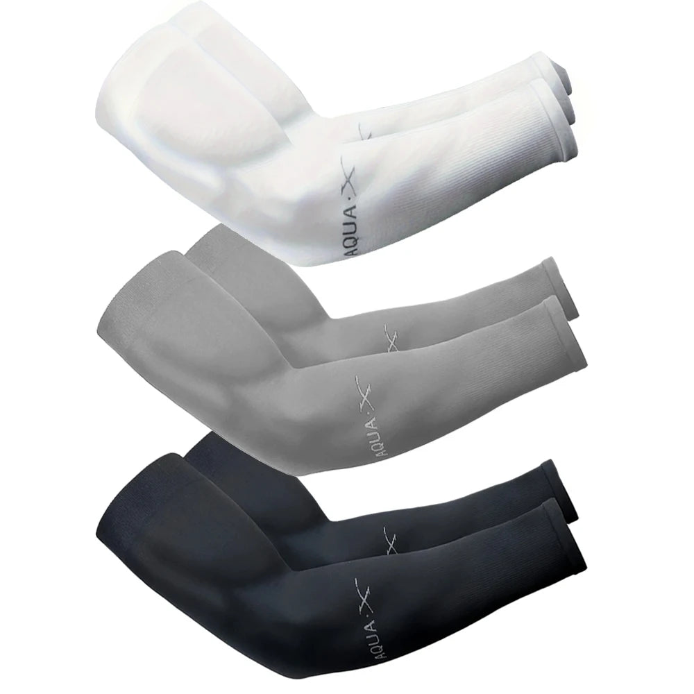 3 pares de mangas de seda helada unisex para protección solar; ideales para actividades al aire libre como ciclismo, conducción y pesca.