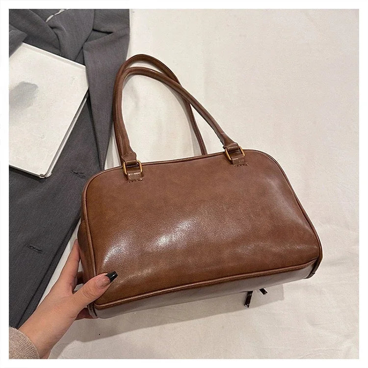Bolso de hombro retro para mujer | Piel sintética con múltiples bolsillos y colgante desmontable