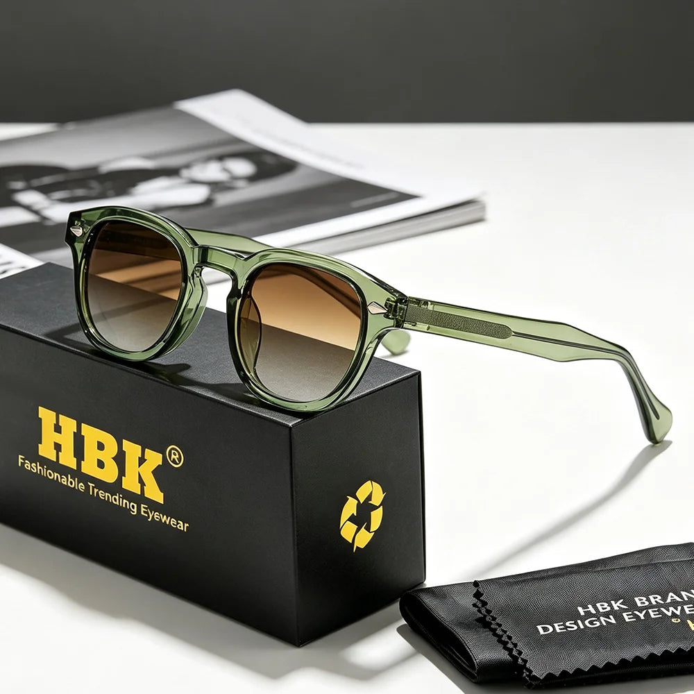 Gafas de sol HBK fashion lentes degradadas | Montura redonda para uso diario y outdoor
