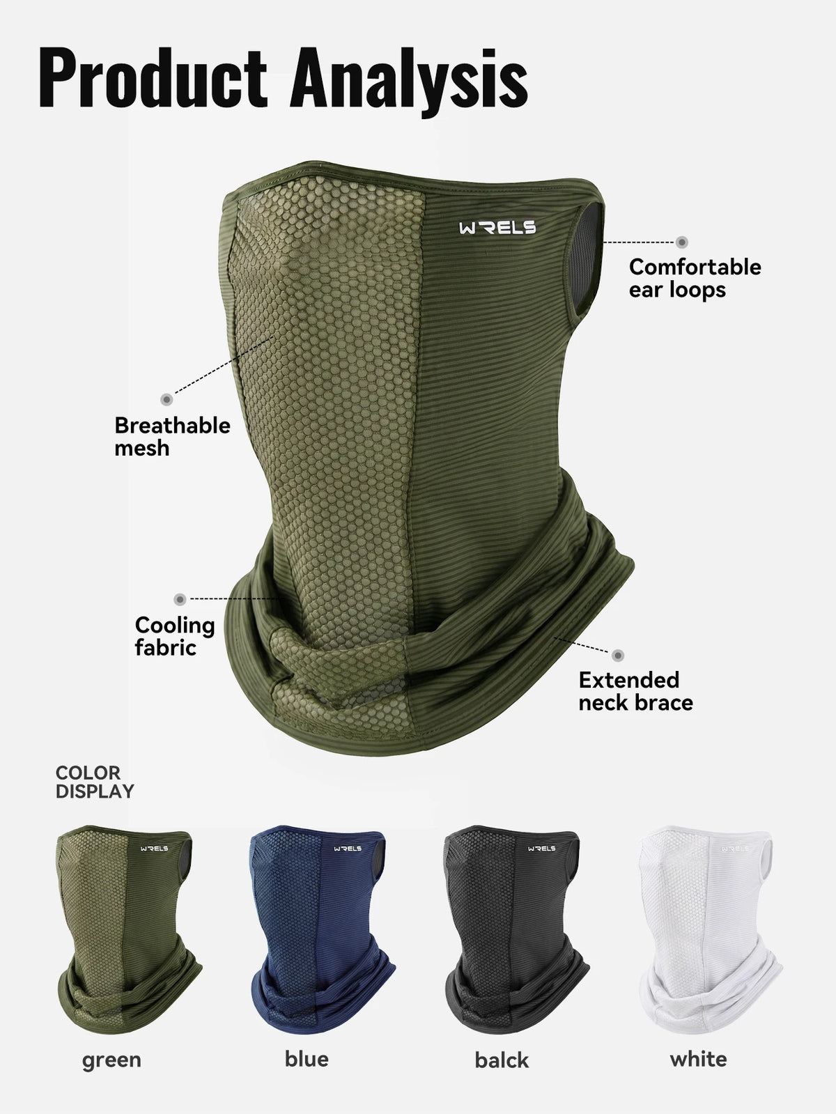 Pasamontañas de cuello UPF50+ | Máscara facial protectora unisex outdoor