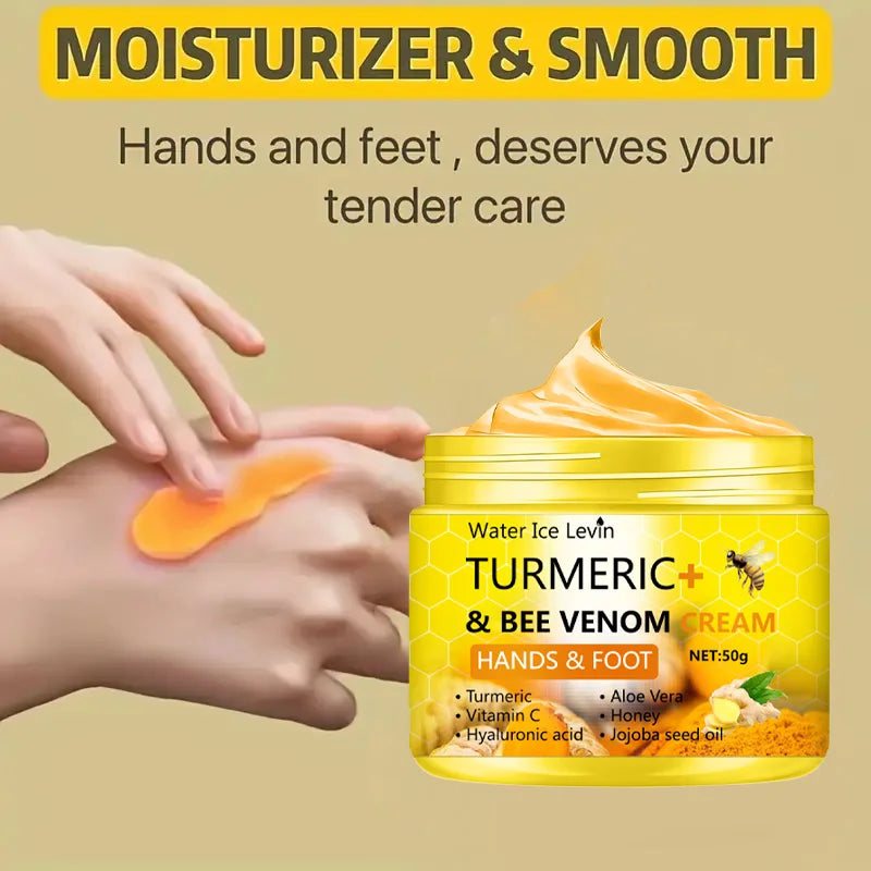 Crema reparadora de manos y pies con cúrcuma y veneno de abeja | 50g piel seca y agrietada
