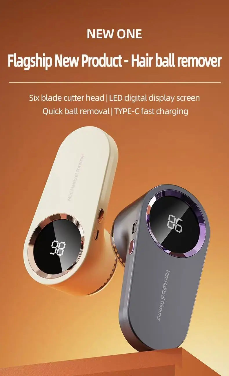 Quitapelusas eléctrico para ropa con pantalla digital LED, recargable por USB, para suéteres y tejidos.