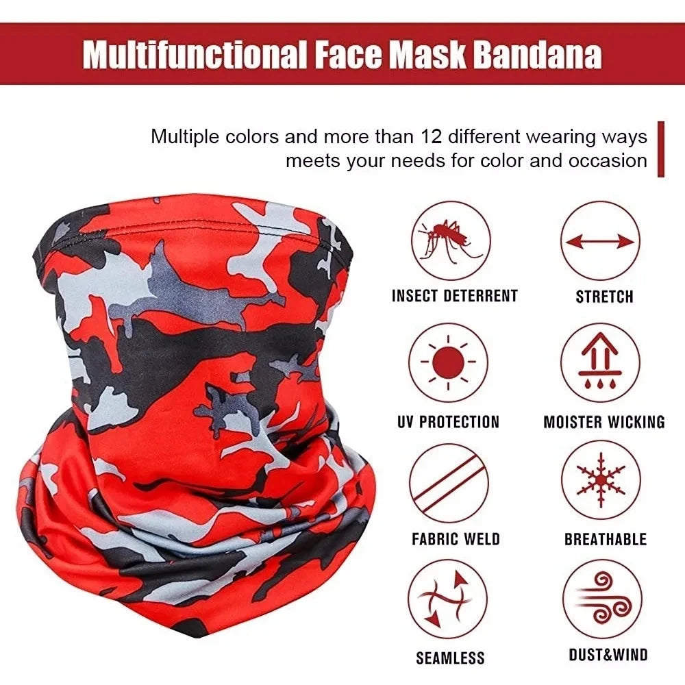 Buff multifuncional tipo turbante para ciclismo y actividades al aire libre: protección para el cuello y la cabeza, tejido de seda fría con protección solar; apto para hombres y mujeres (pesca, senderismo, máscara).
