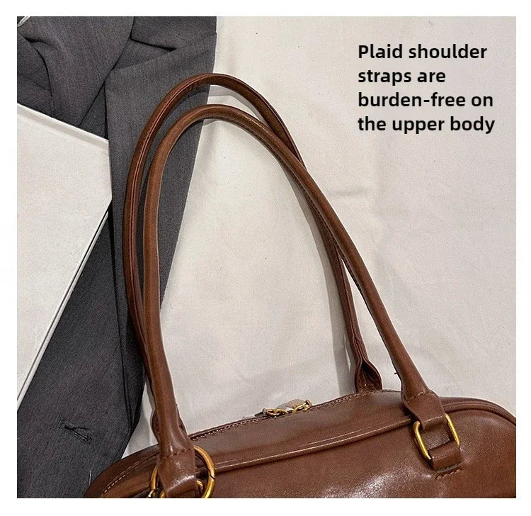 Bolso de hombro retro para mujer | Piel sintética con múltiples bolsillos y colgante desmontable