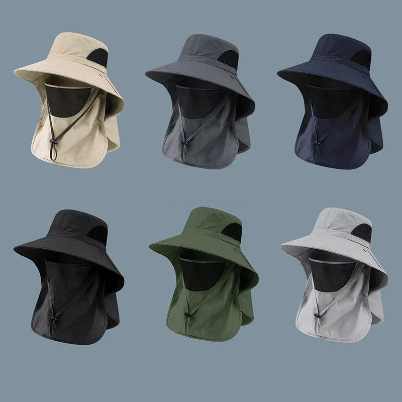 Sombrero tipo pescador UPF con visera y solapa para el cuello | Unisex para outdoor