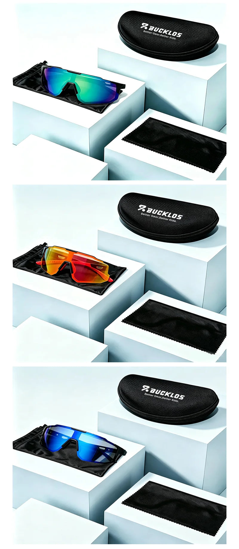 Gafas deportivas polarizadas para ciclismo (UV400, ligeras, HD, unisex): gafas profesionales para ciclismo de carretera y MTB.