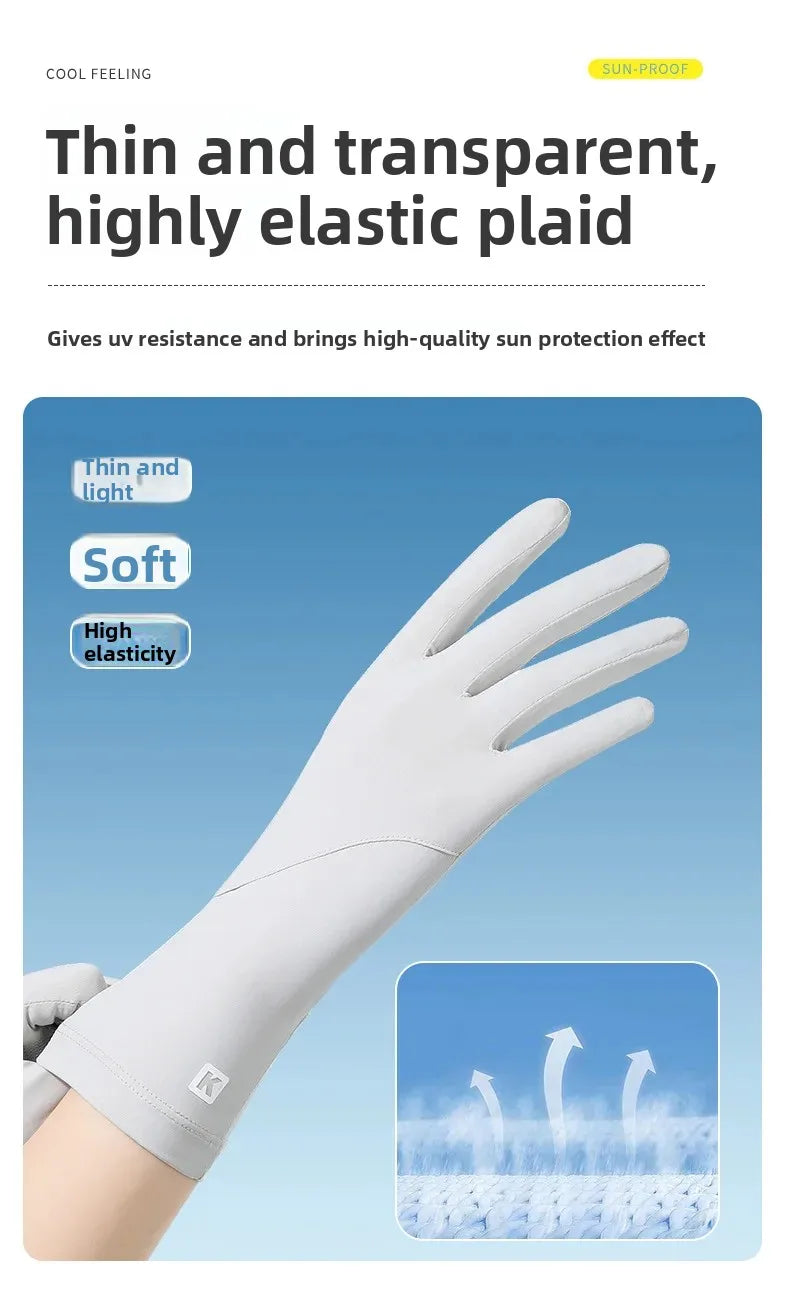 Guantes finos de verano con protección UV y función táctil; antideslizantes, frescos y transpirables; ideales para correr, conducir y actividades al aire libre.
