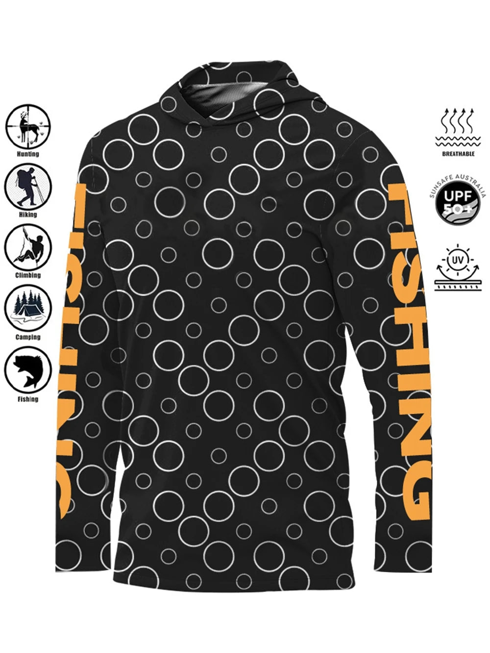 Camiseta de pesca con capucha UPF 50+ – Secado rápido y absorción de humedad