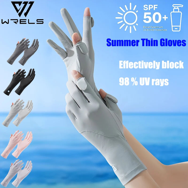 Guantes finos de verano con protección UV y función táctil; antideslizantes, frescos y transpirables; ideales para correr, conducir y actividades al aire libre.