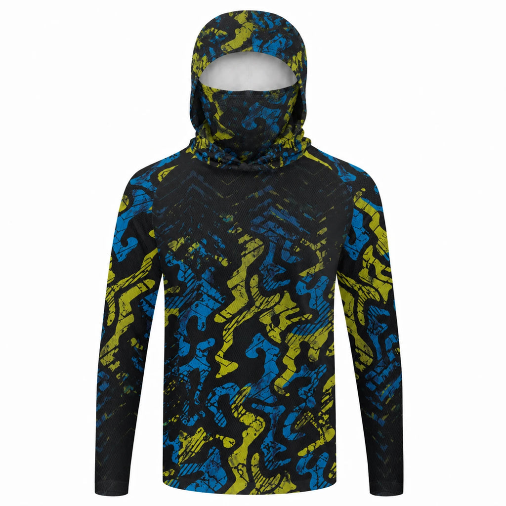 Camiseta de pesca manga larga con capucha y protección UV – Hombre