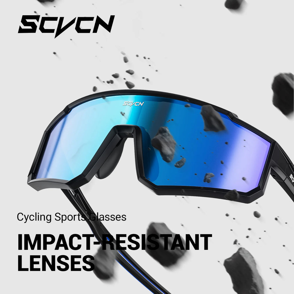 SCVCN Outdoor Cycling Sunglasses Men MTB Road Driving Bike Glasses Sports Hiking Women Bicycle Cycling Glasses UV400 Goggles