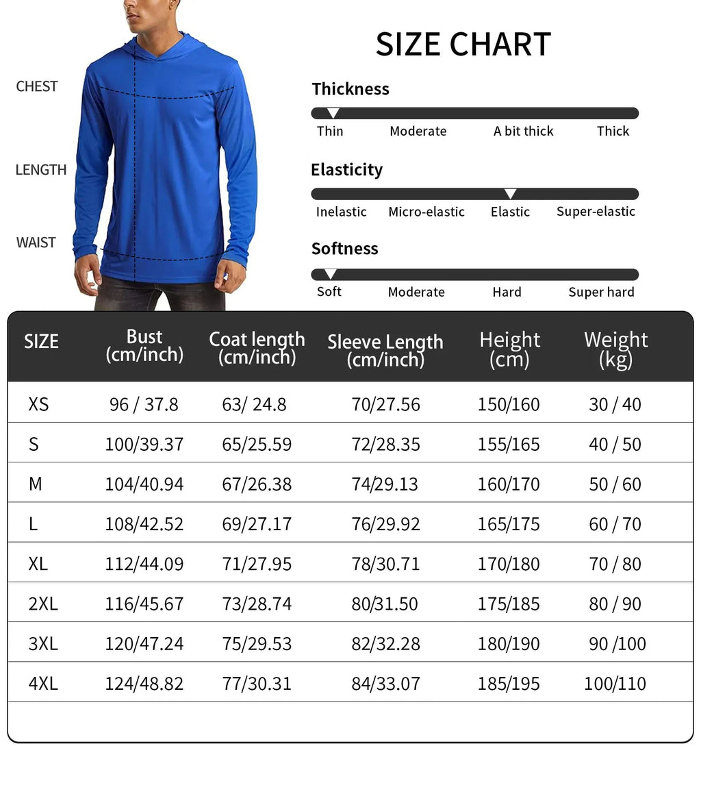 Camiseta de pesca con capucha UPF 50+ – Secado rápido y absorción de humedad