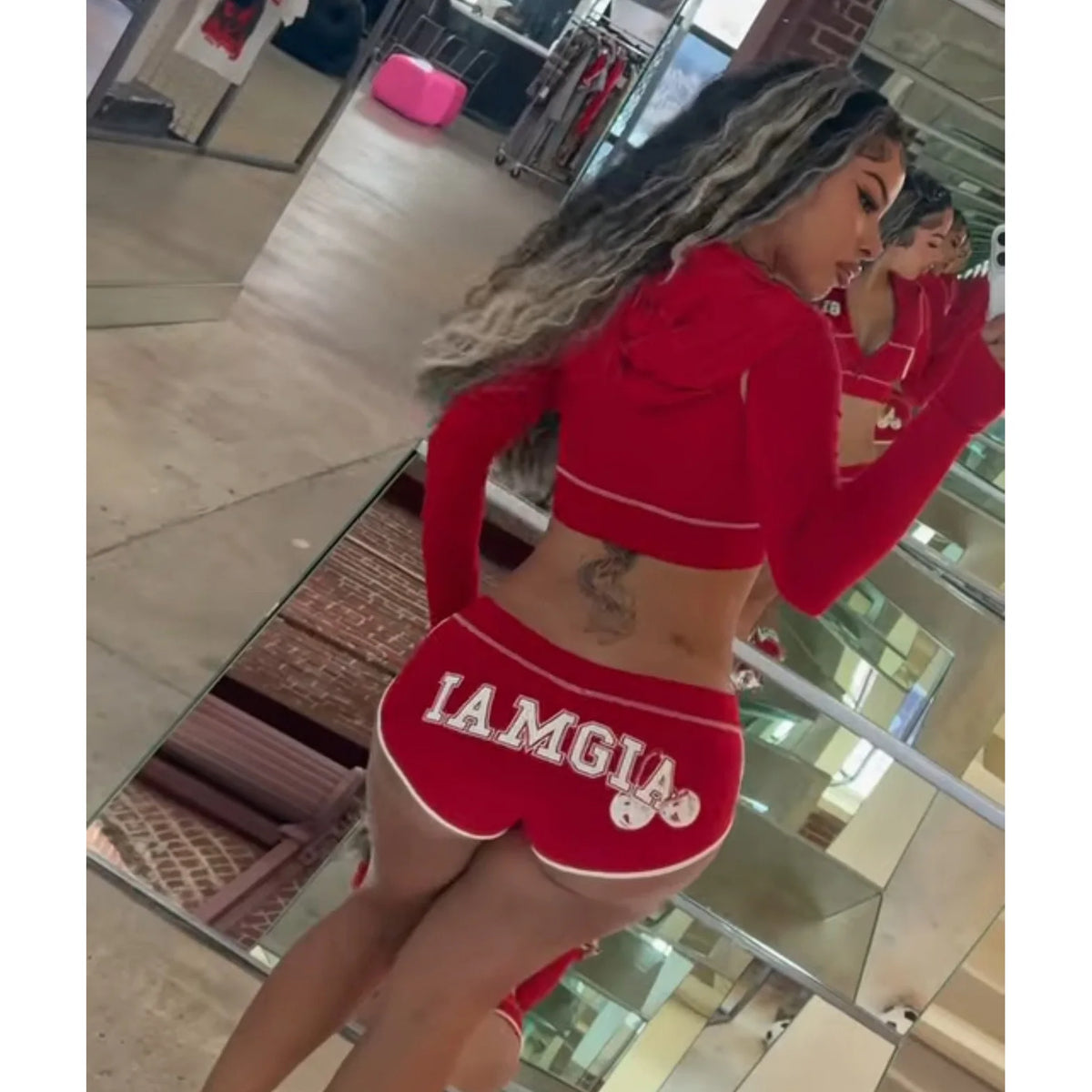 Conjunto crop de dos piezas Y2K – Mujer