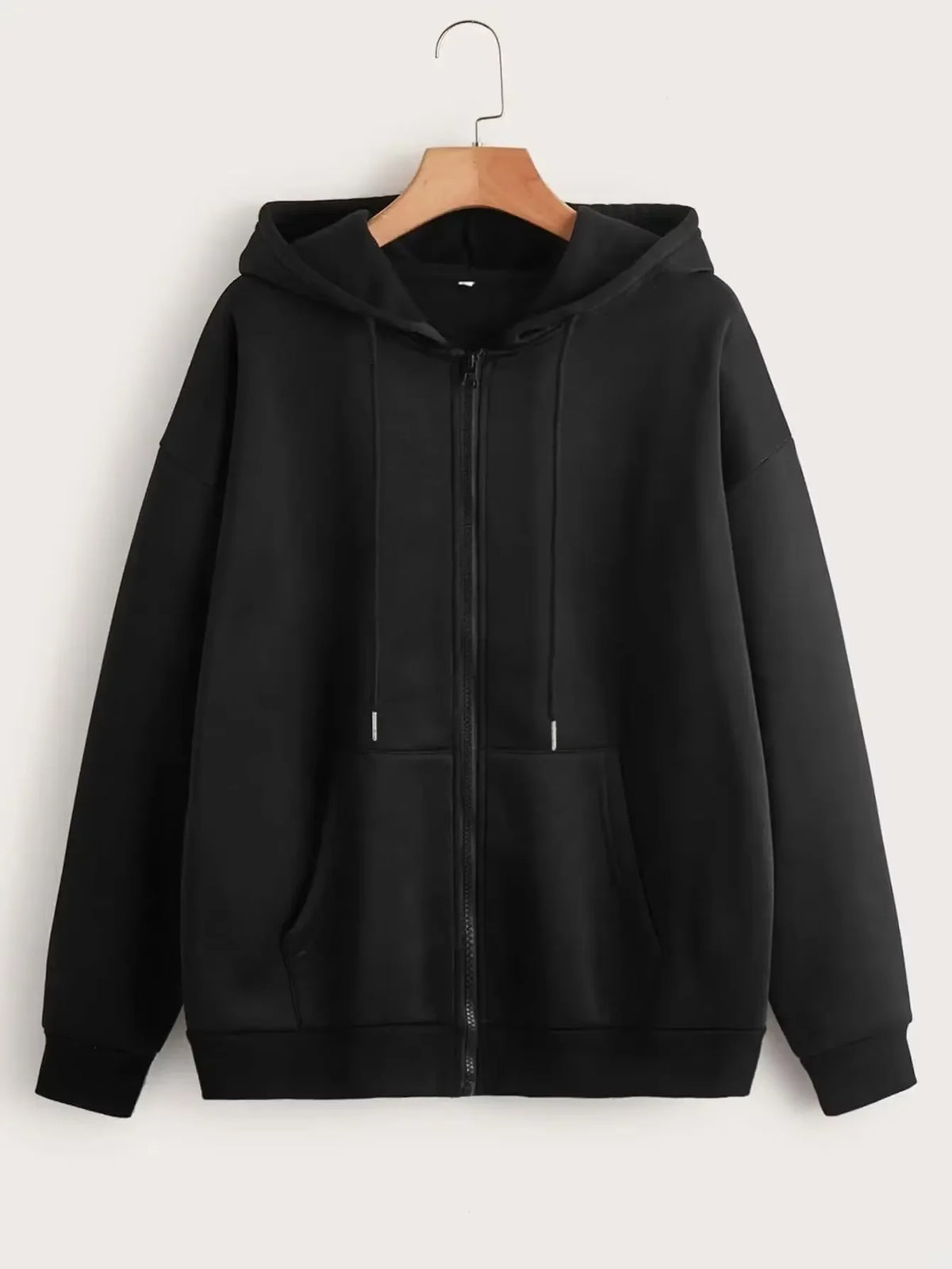 Hoodie oversize con cierre – Estilo coreano mujer
