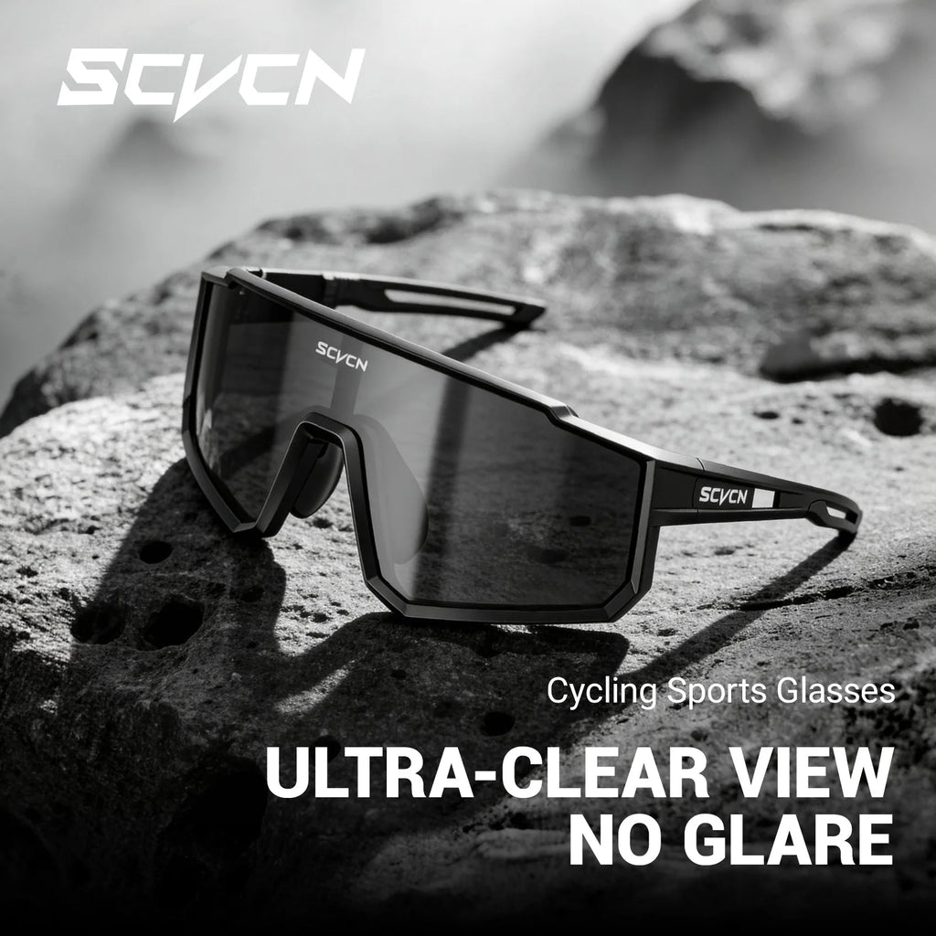 SCVCN Outdoor Cycling Sunglasses Men MTB Road Driving Bike Glasses Sports Hiking Women Bicycle Cycling Glasses UV400 Goggles