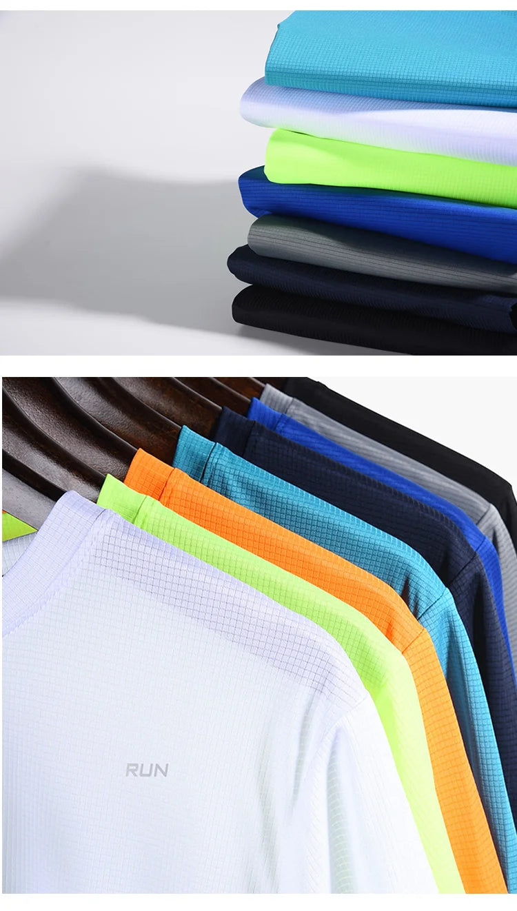 Camiseta de manga larga para hombre con protección solar UPF 50+; ideal para natación, pesca, senderismo y correr; tejido de secado rápido y ligero.