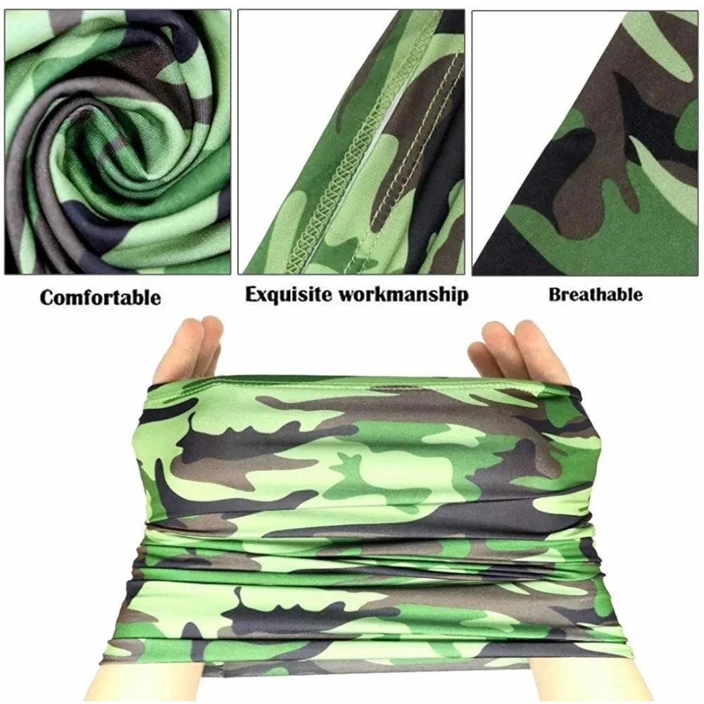 Buff multifuncional tipo turbante para ciclismo y actividades al aire libre: protección para el cuello y la cabeza, tejido de seda fría con protección solar; apto para hombres y mujeres (pesca, senderismo, máscara).