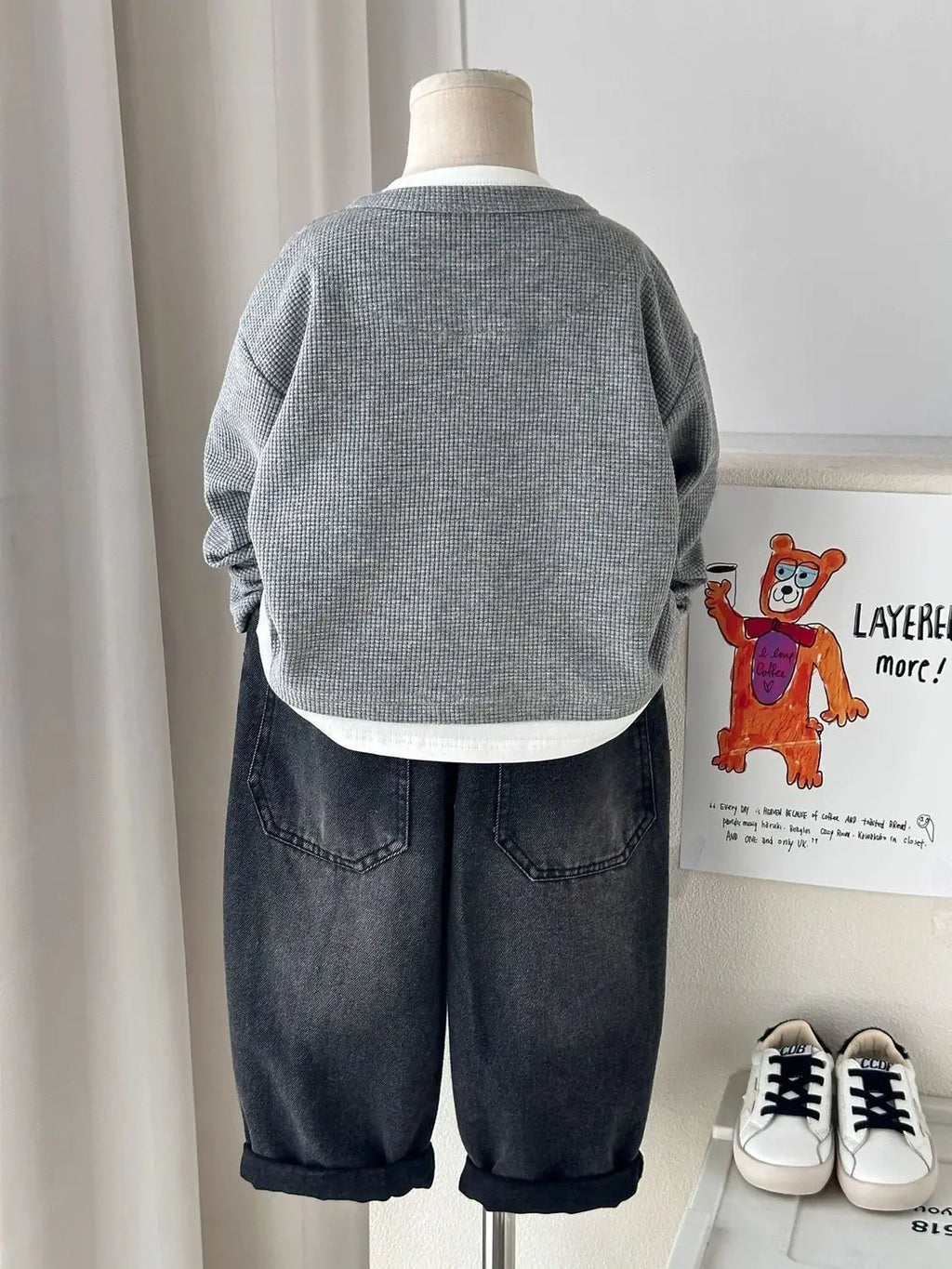 Hoodie waffle de dos piezas – Niños 1-8 años