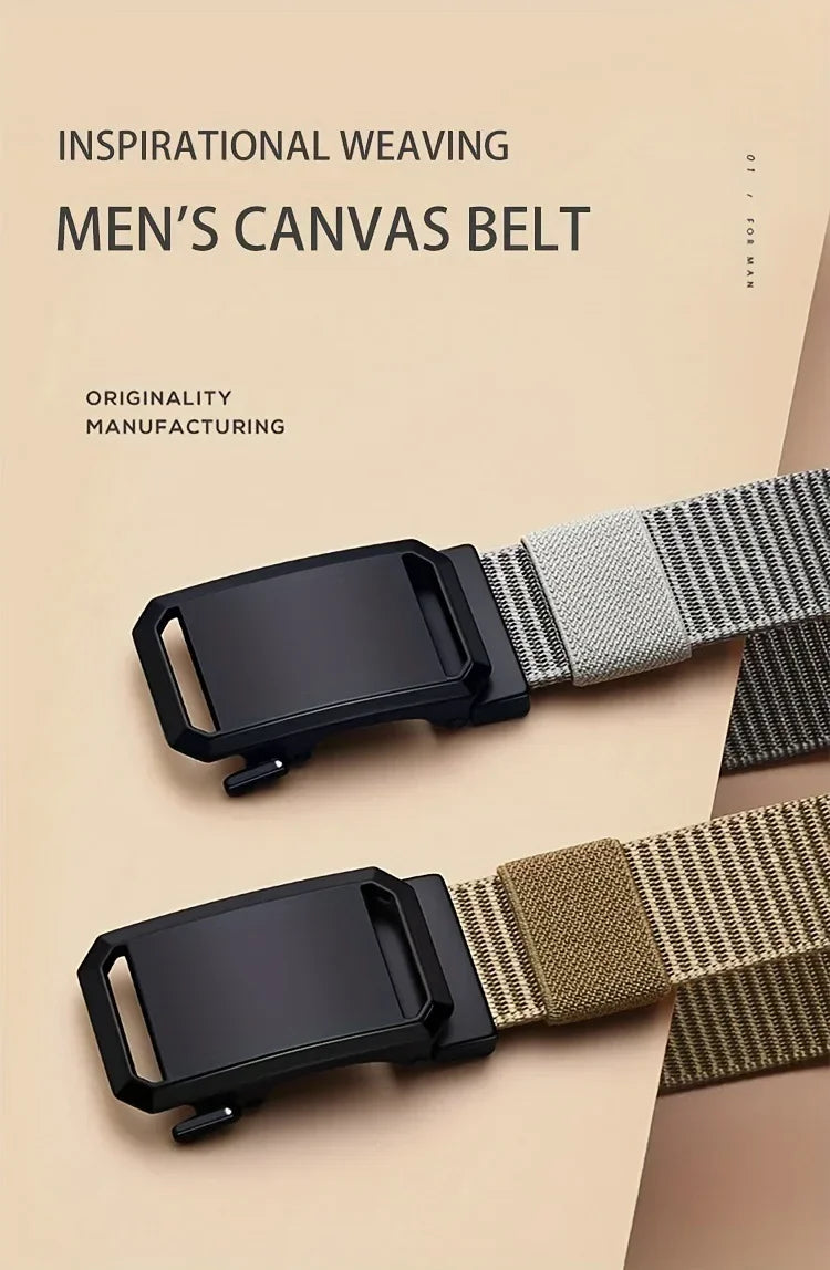 Cinturón con hebilla automática para hombre | Estilo táctico y casual para trabajo y outdoor