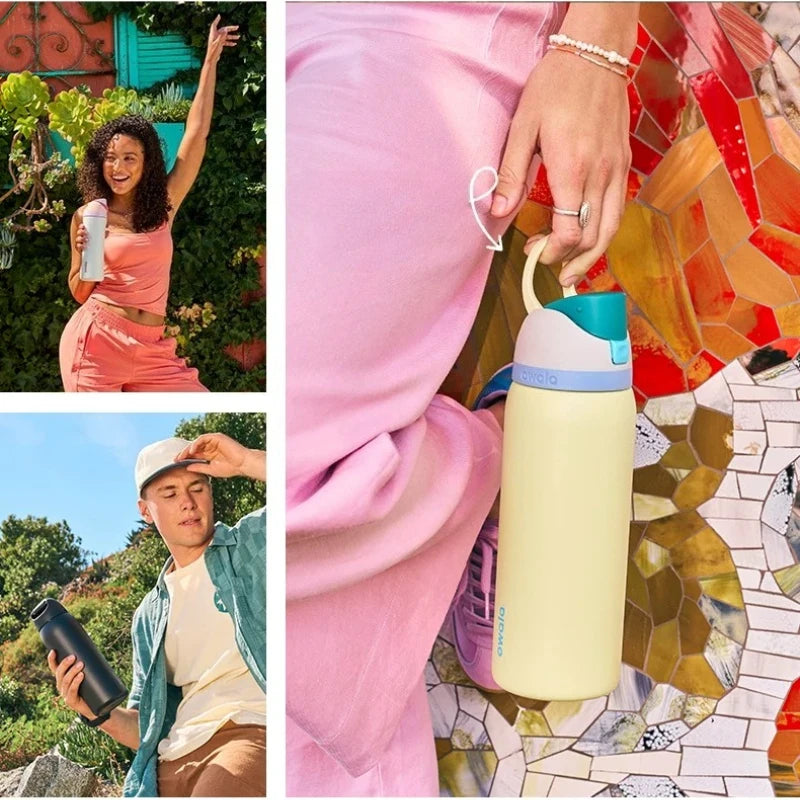 Botella deportiva Owala de acero inoxidable con pajita y aislamiento | Sin BPA para viajes