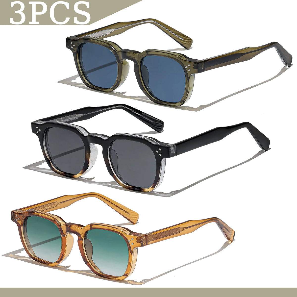 Gafas de sol cuadradas retro UV400 | Estilo punk fashion para hombre y mujer