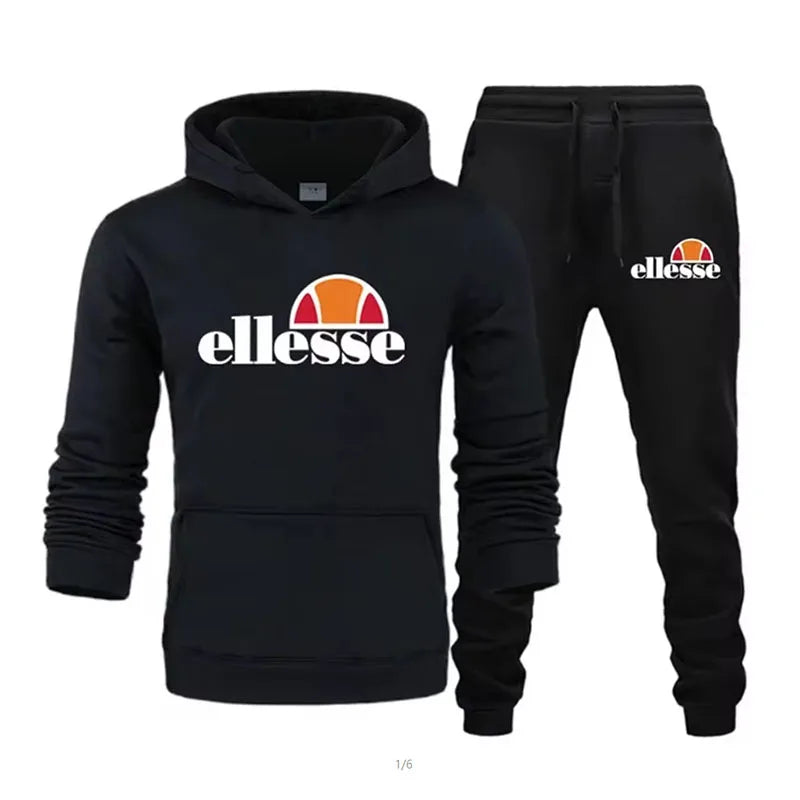 Conjunto deportivo con hoodie estampado – Hombre