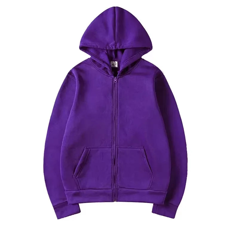 Hoodie oversize con cierre – Estilo coreano mujer