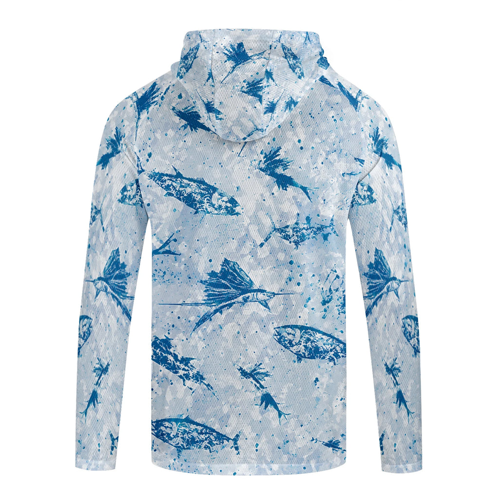 Camiseta de pesca manga larga con capucha y protección UV – Hombre