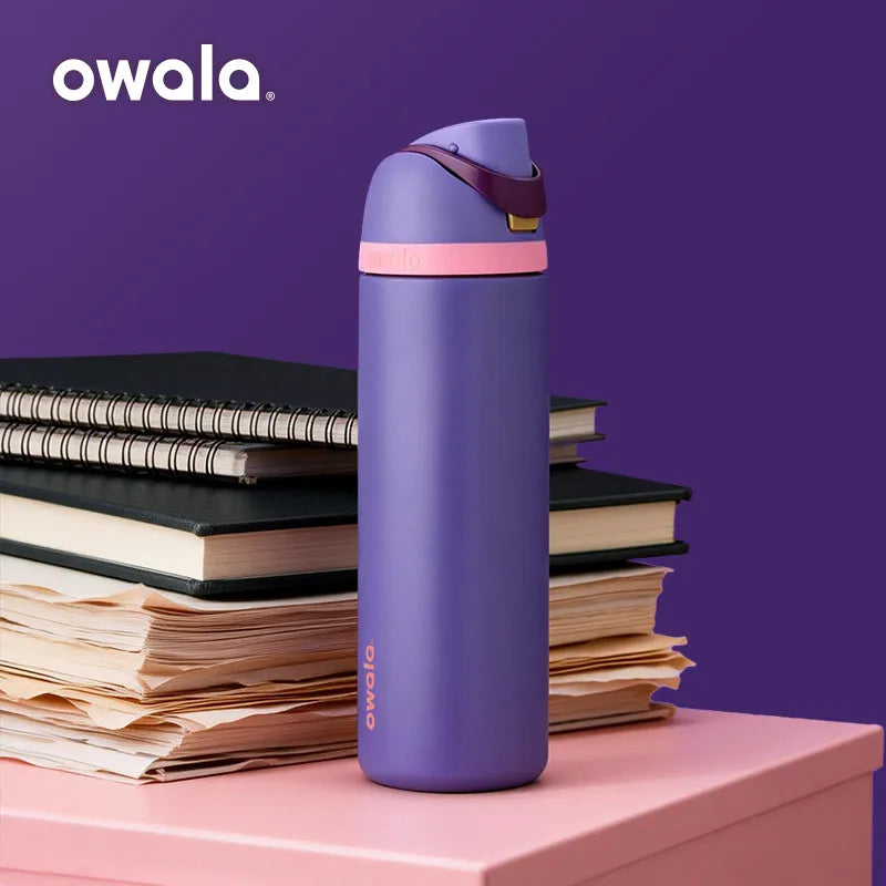 Botella deportiva Owala de acero inoxidable con pajita y aislamiento | Sin BPA para viajes