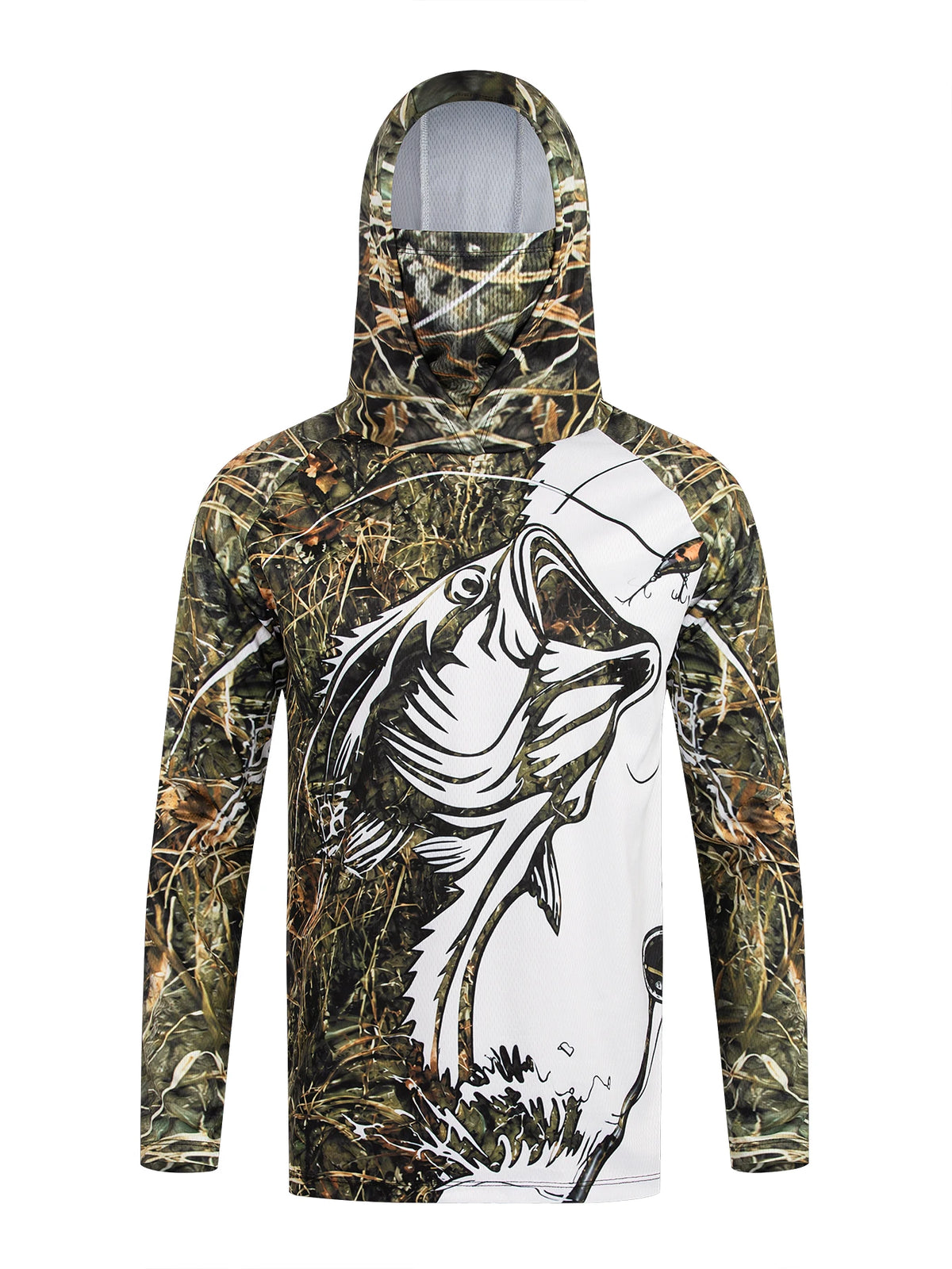 Camiseta de pesca manga larga con capucha y protección UV – Hombre