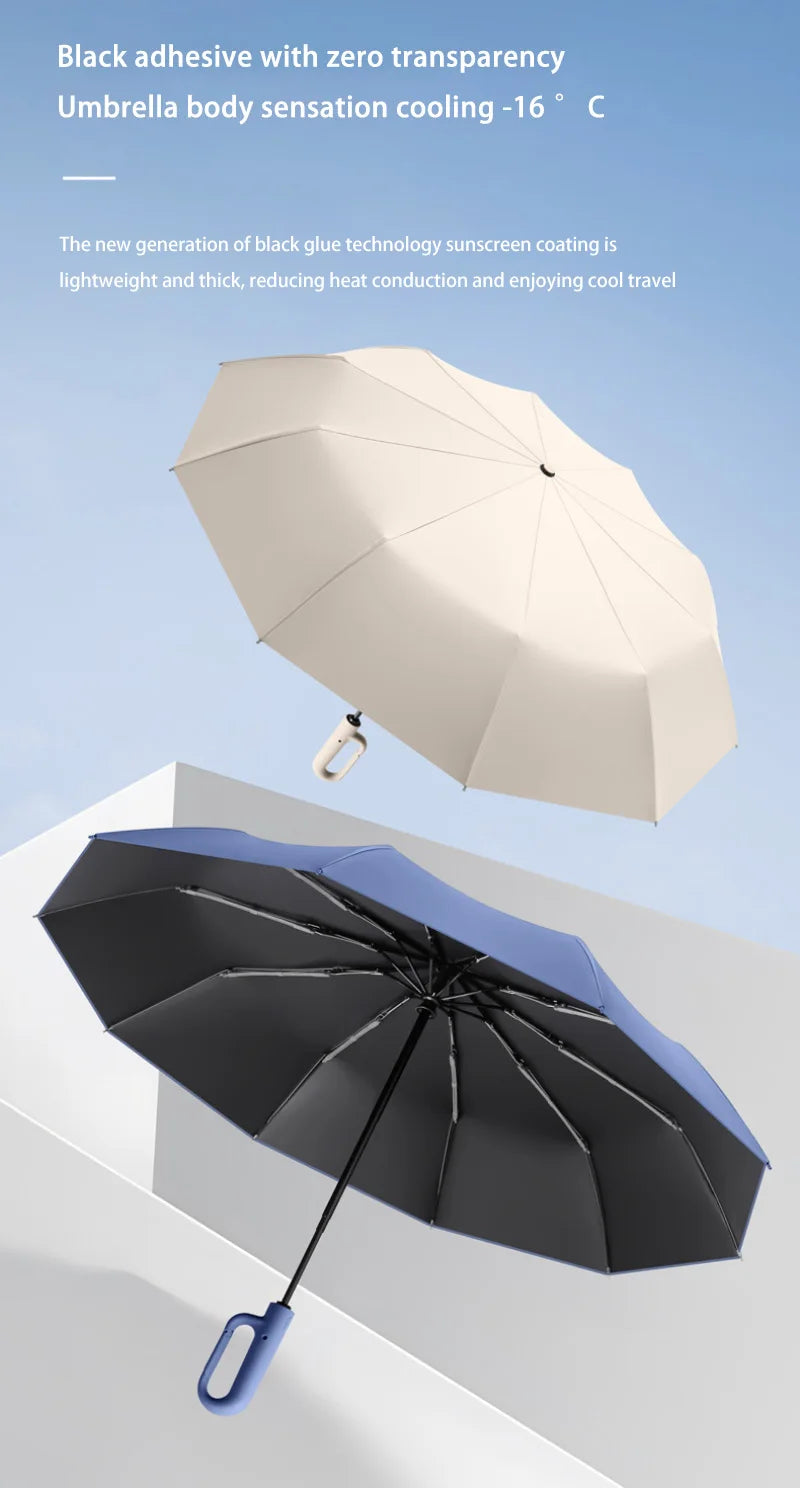 Paraguas plegable automático reforzado | 20 varillas, 105 cm, resistente al viento y al agua