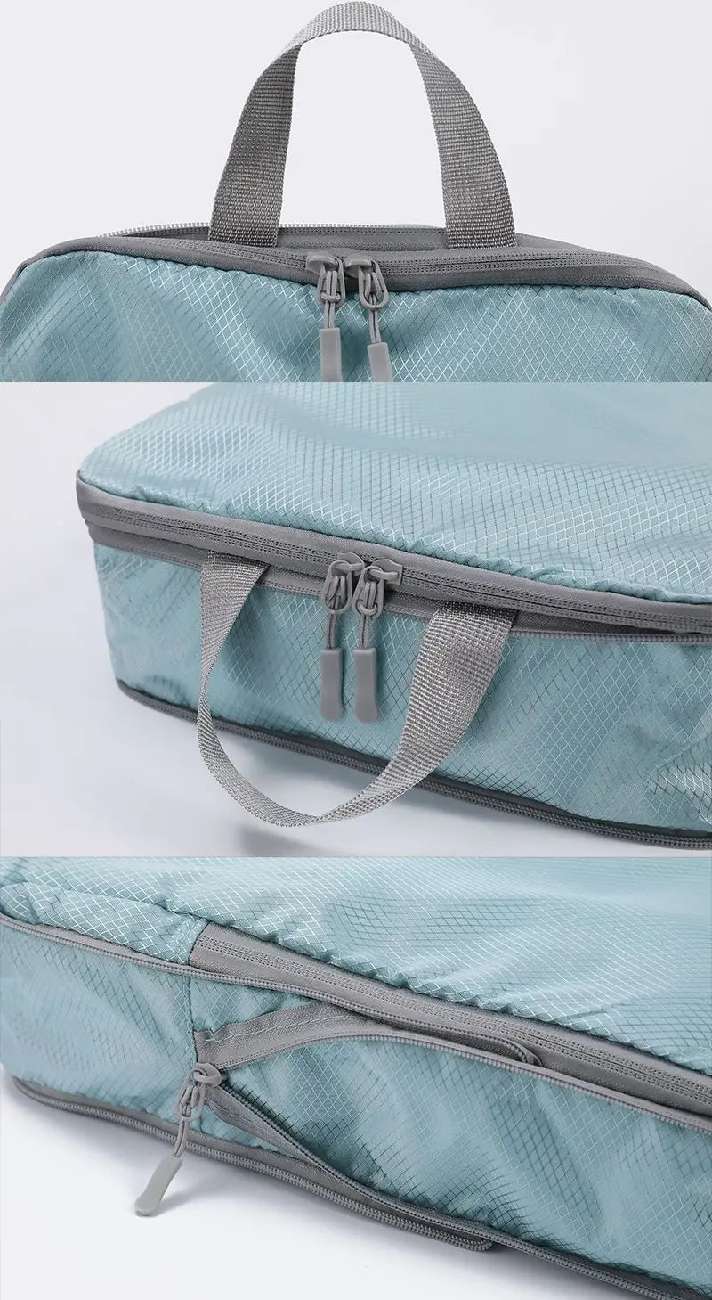 Set 4 bolsas organizadoras de viaje comprimibles e impermeables | Verticales para maleta