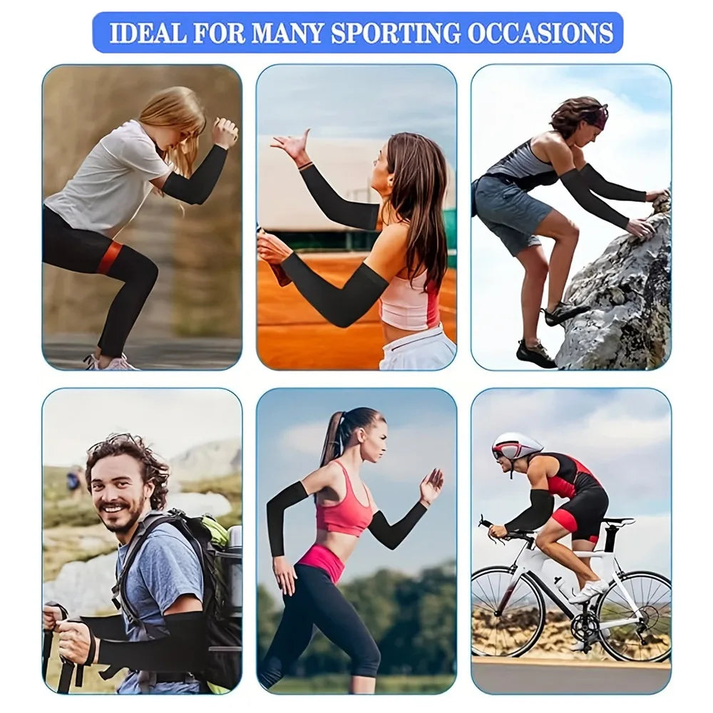 3 pares de mangas de seda helada unisex para protección solar; ideales para actividades al aire libre como ciclismo, conducción y pesca.