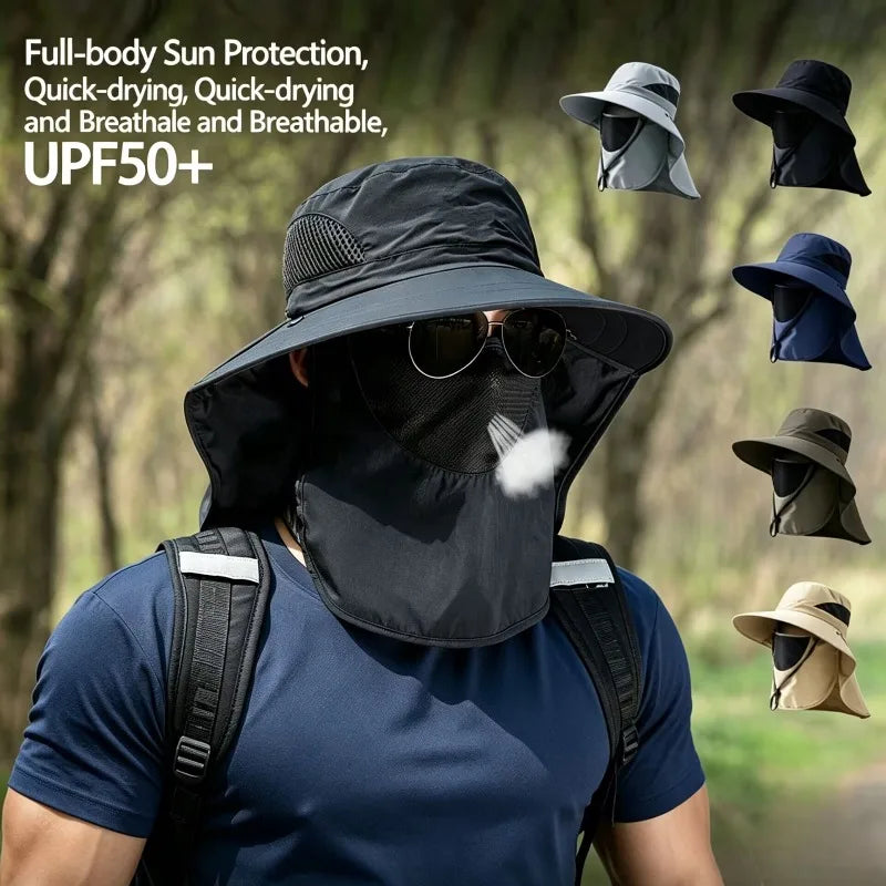 UPF50+  Sombrero para sol Neck Cover Outdoor Fishing Hiking UV Protection