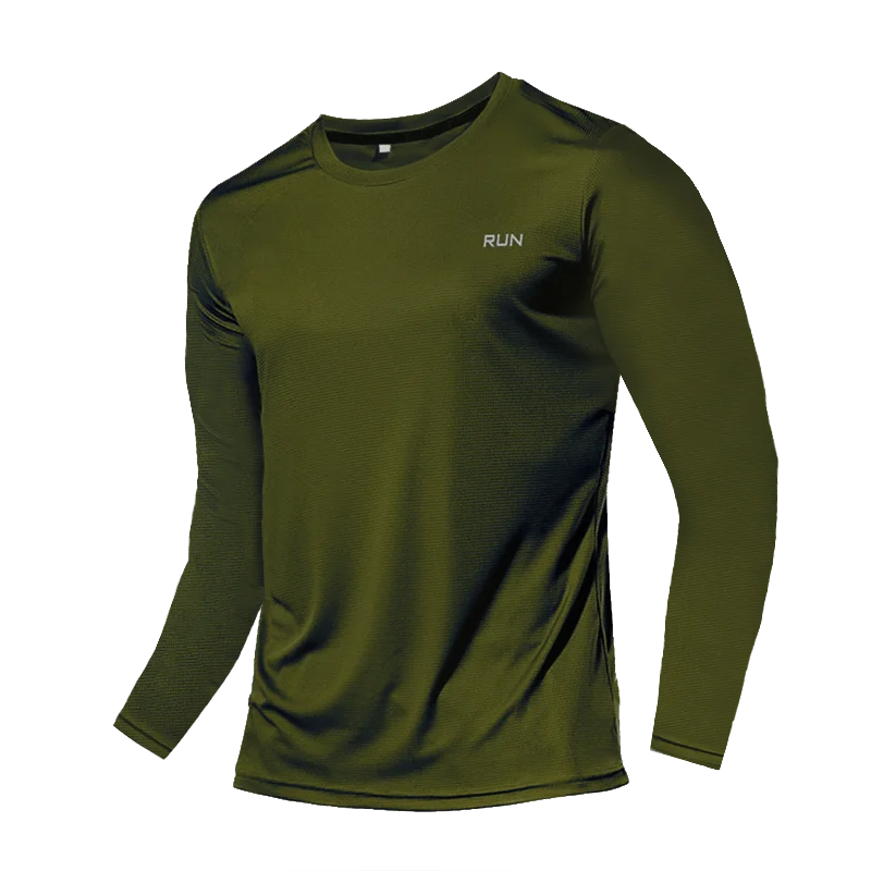 Camiseta de manga larga para hombre con protección UV UPF 50+, ligera, de secado rápido y transpirable; ideal para actividades al aire libre como correr, pescar, hacer senderismo y practicar deporte.