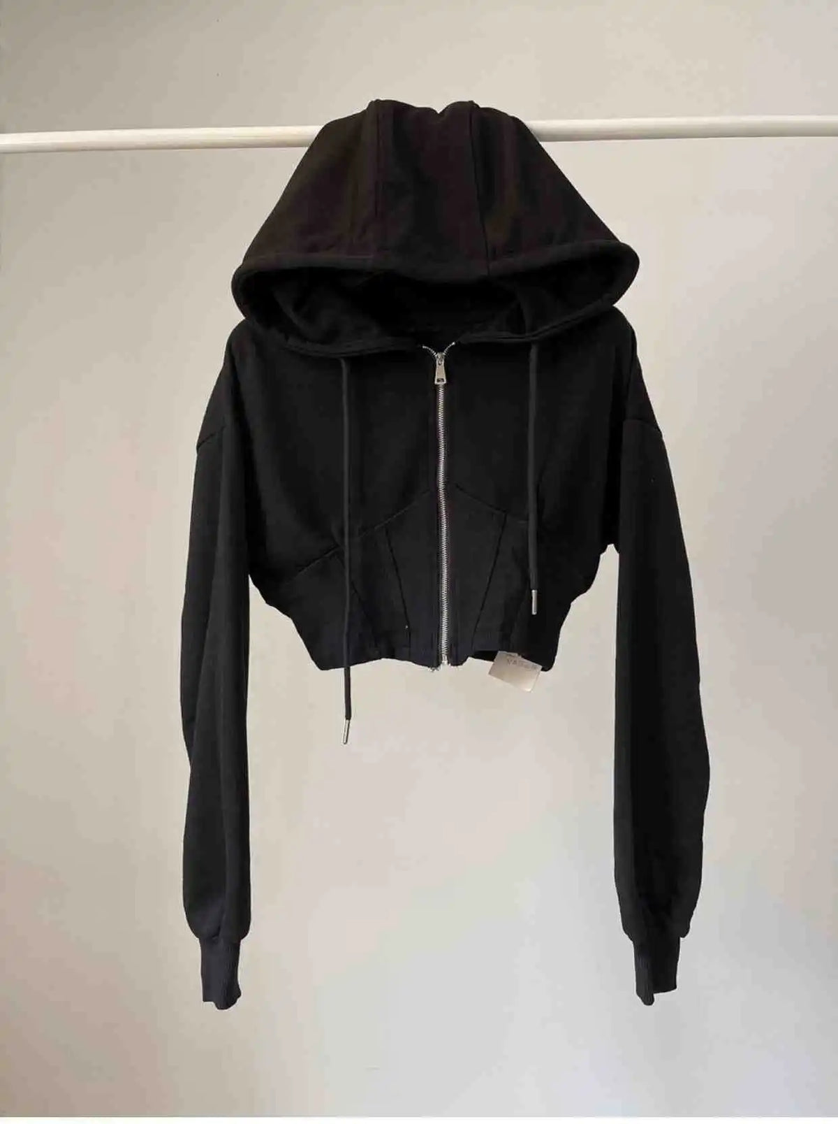 Hoodie corto con cintura ajustada – Mujer