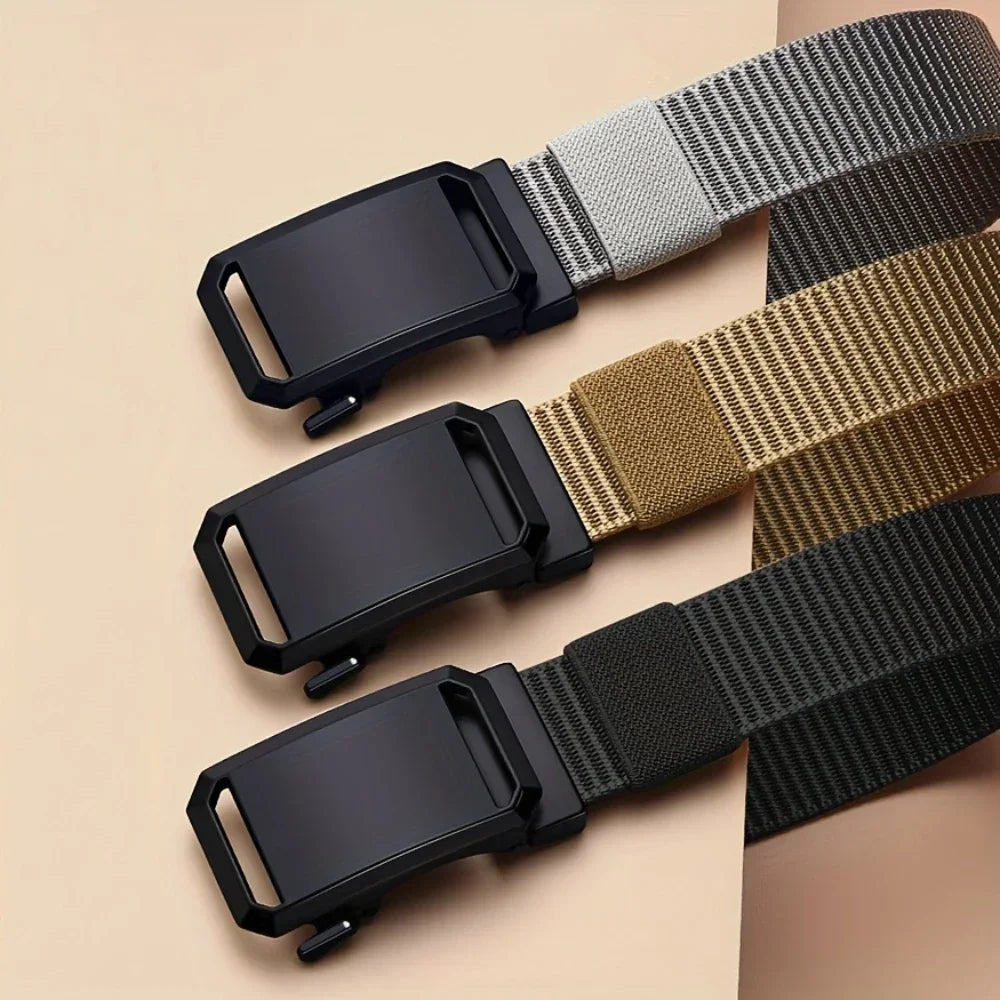 Cinturón con hebilla automática para hombre | Estilo táctico y casual para trabajo y outdoor