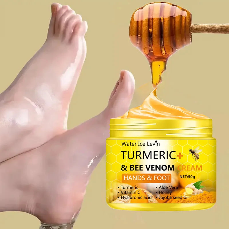 Crema reparadora de manos y pies con cúrcuma y veneno de abeja | 50g piel seca y agrietada