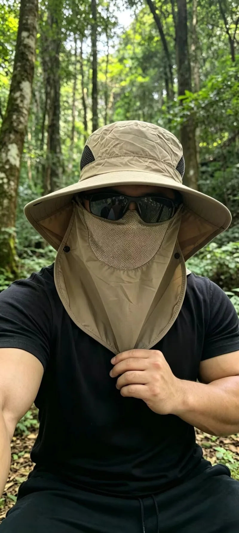 UPF50+  Sombrero para sol Neck Cover Outdoor Fishing Hiking UV Protection