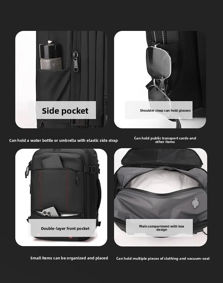 Mochila multifuncional compresión al vacío unisex | Equipaje de mano con compartimento portátil