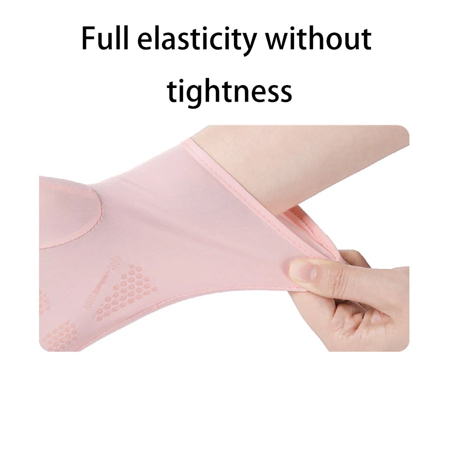 Guantes de verano seda helada anti-UV para mujer | Sin dedos, táctiles y antideslizantes