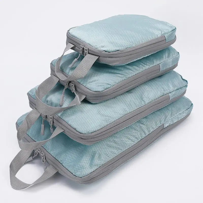 Set 4 bolsas organizadoras de viaje comprimibles e impermeables | Verticales para maleta