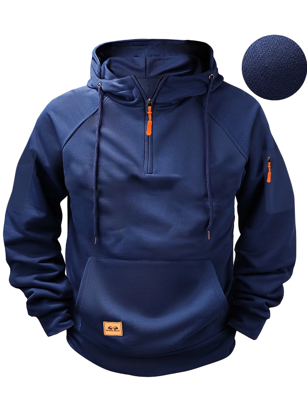 Hoodie con cierre y multibolsillos – Running hombre