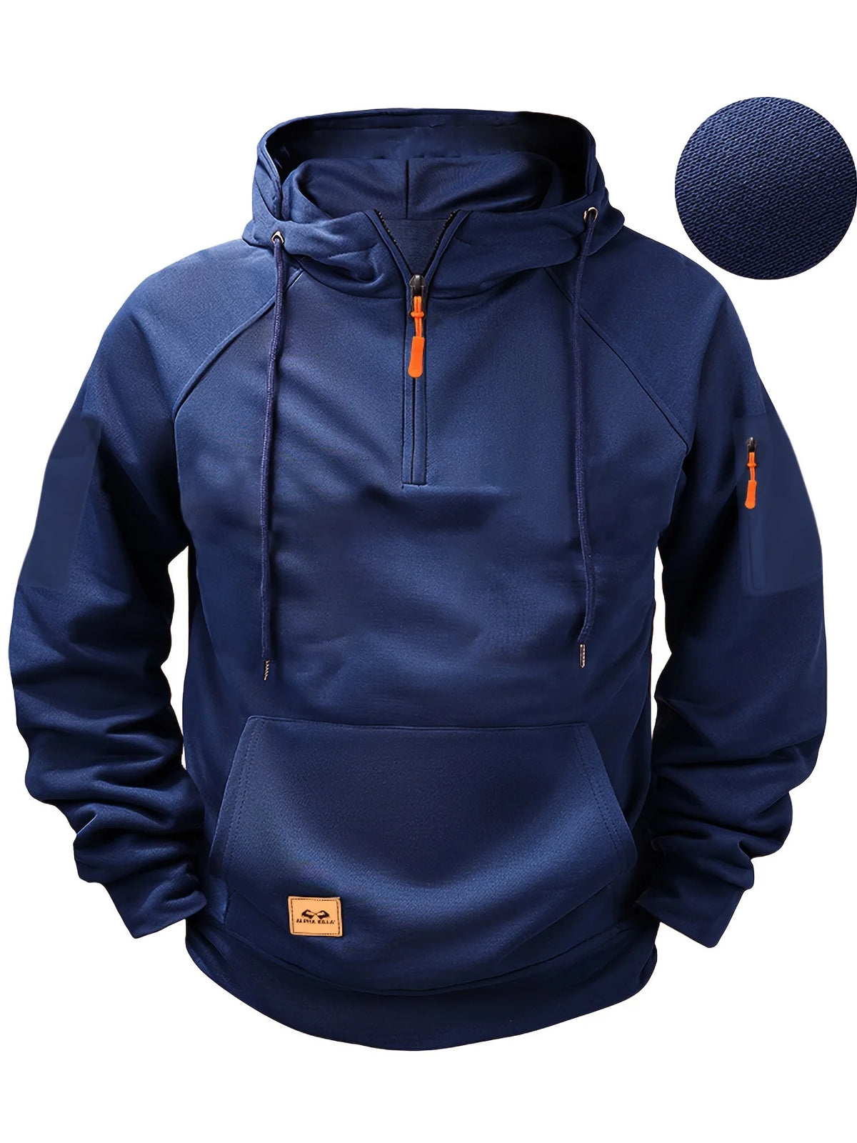 Hoodie con cierre y multibolsillos – Running hombre