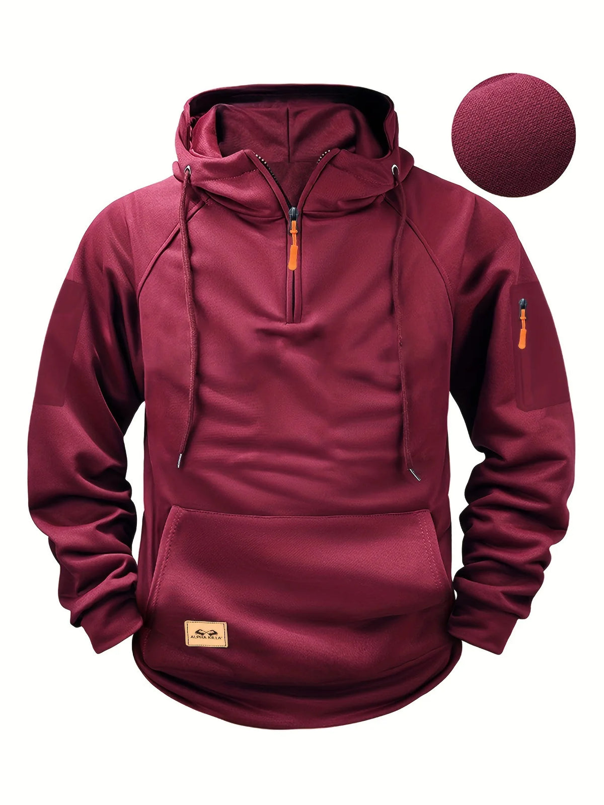 Hoodie con cierre y multibolsillos – Running hombre