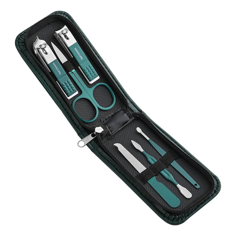 Set de manicura de 6 piezas de alta gama para uso doméstico (incluye tijeras y cortaúñas especiales para hombres y mujeres); herramientas de belleza portátiles.