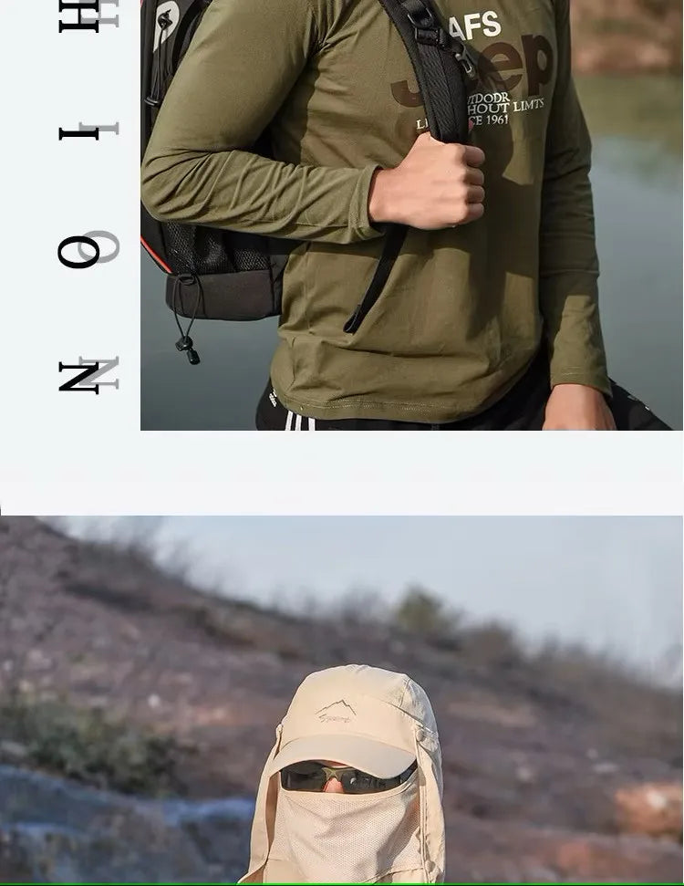 UPF 50+ Gorra de proteccion solar para pesca, outdoor, hiking.