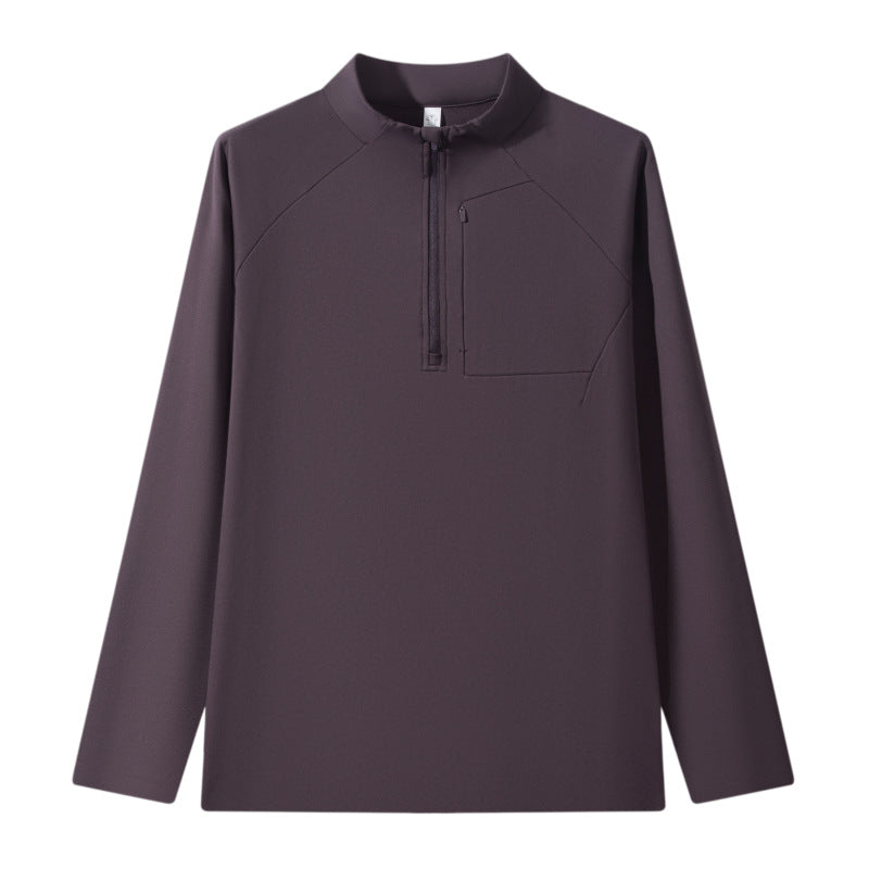Sudadera casual de hombre con medio zipper y corte holgado