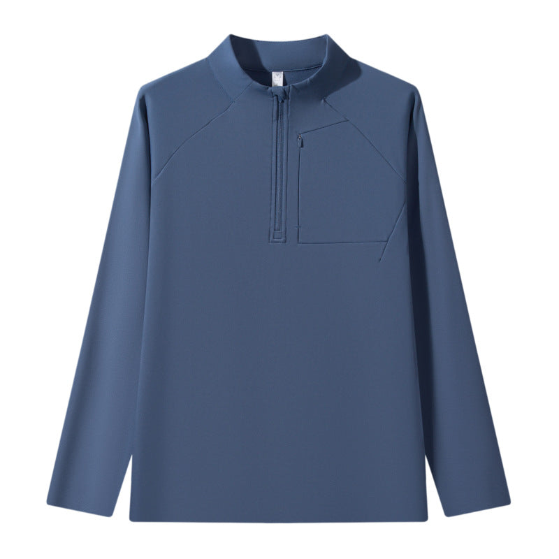 Sudadera casual de hombre con medio zipper y corte holgado